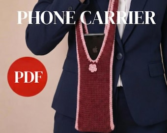 Phone Bag Crochet Pattern, Crochet Phone Pocket Pattern PDF, Amigurumi Crossbody Phone Holder, Crochet Phone Sleeve, Minimalist Phone Pouch