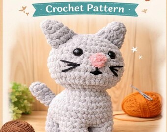Plush Cat Crochet Pattern PDF Arugirumi No Sew Cat Pattern