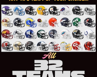 Custom NFL Riddell Mini Helmet w/visor