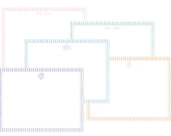 Carta da lettere personalizzata con righe ad acquerello / Biglietto con nome personalizzato / Carta da lettere elegante