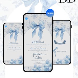 Blue Islamic Baby Boy Announcement Video | Mobile Newborn Reveal (Digital Download)
