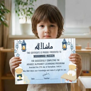 Lot de certificats islamiques | 6 certificats modifiables | Modèle de toile | Paysage A4 | Téléchargement numérique imprimable