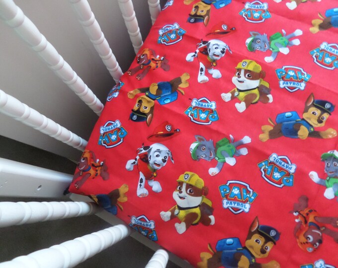 Paw Patrol . CRIB or TODDLER Fitted Bed Sheet . Sewn by Me Etsy