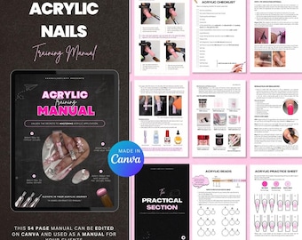 Acrylic Training Manual | Acrylic Nails Editable Training Manual | Nail Tech Manual | Nail Educator Manual