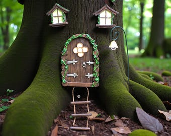 Fairy Door and Windows for Trees – Glow in The Dark, Gnome Door, Garden Decor