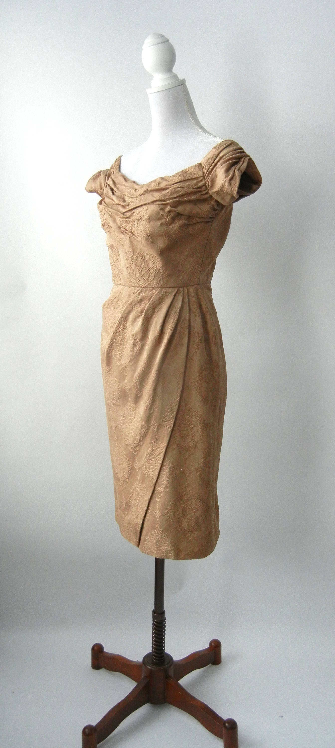 Vintage 50s Dress 1950 Brown Dress 50s Cocktail Dress Retro | Etsy