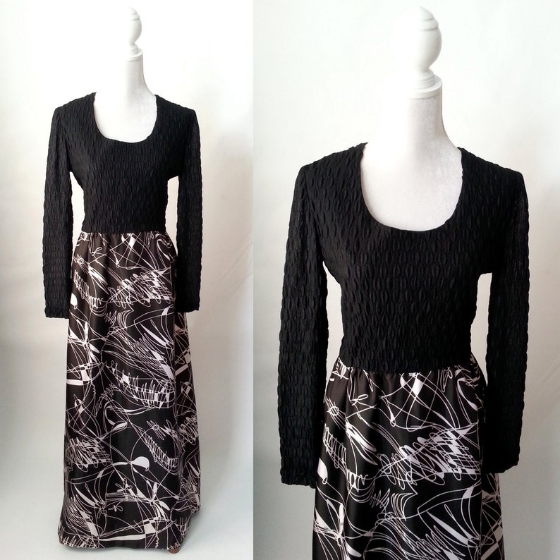 1960s black and white dress