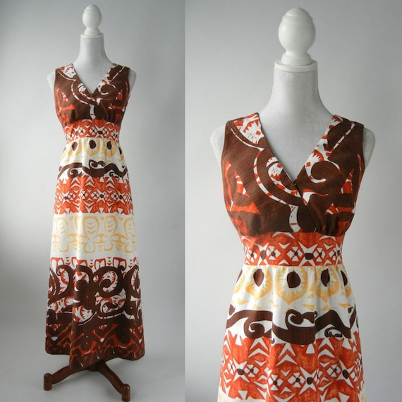Vintage Maxi Dress, Vintage Dress, Vintage Hawaiia