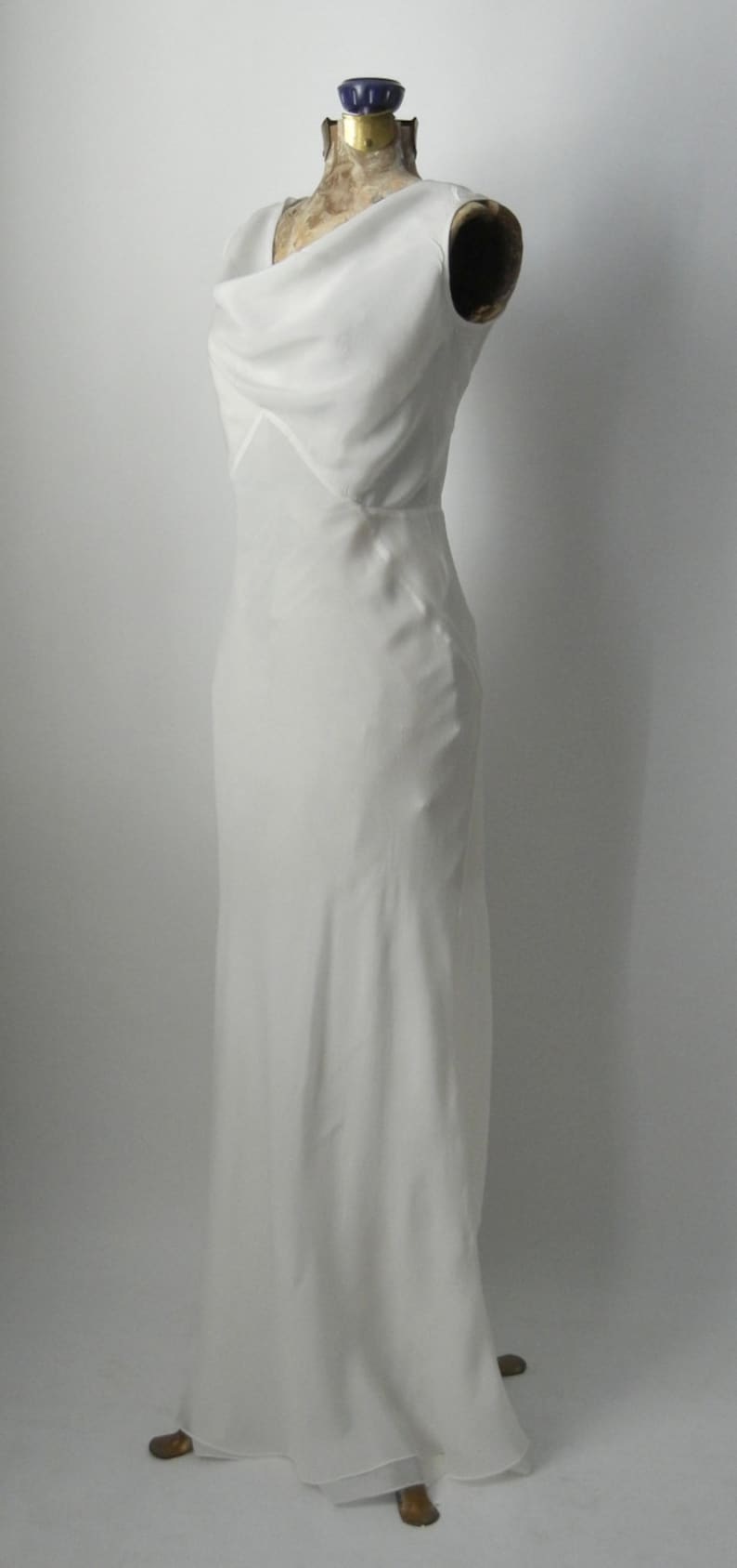 Vintage Style Wedding Dresses, Vintage Inspired Wedding Gowns Vintage 1930s Style Silk Art Deco Gown $145.00 AT vintagedancer.com