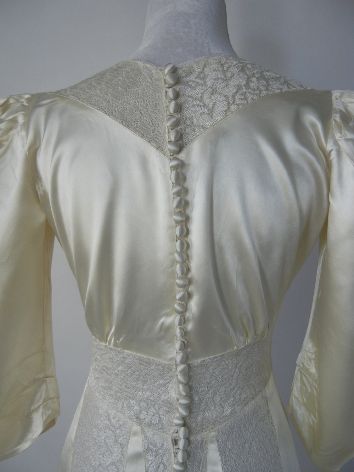 Vintage Wedding Dress, 1930s Wedding Dress, 30s Wedding Gown, Satin ...