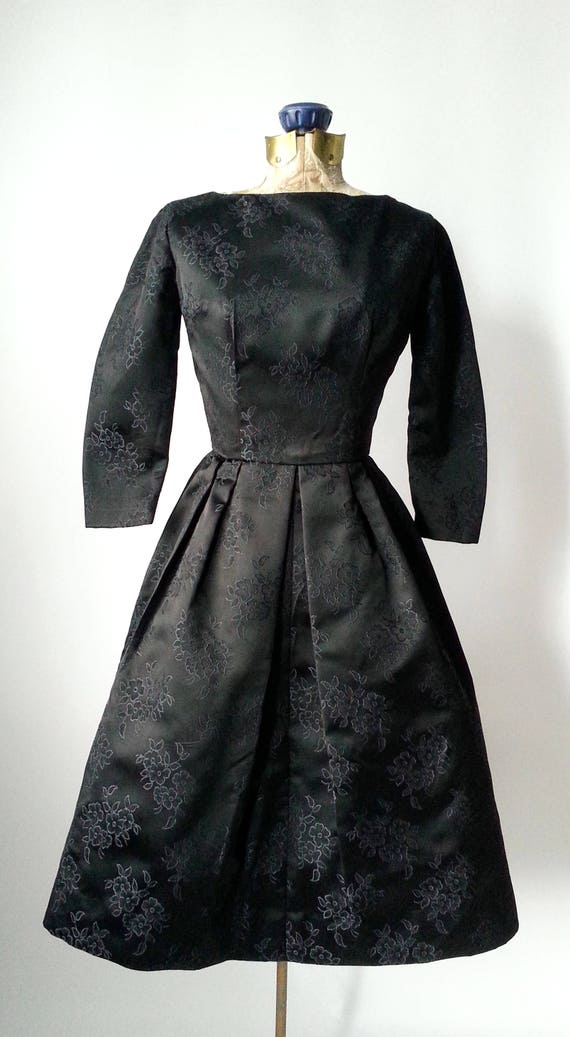 1950s Dress, Vintage Dress, Black Vintage Dress, … - image 5