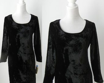 Vintage 1960s Black Velvet Dress