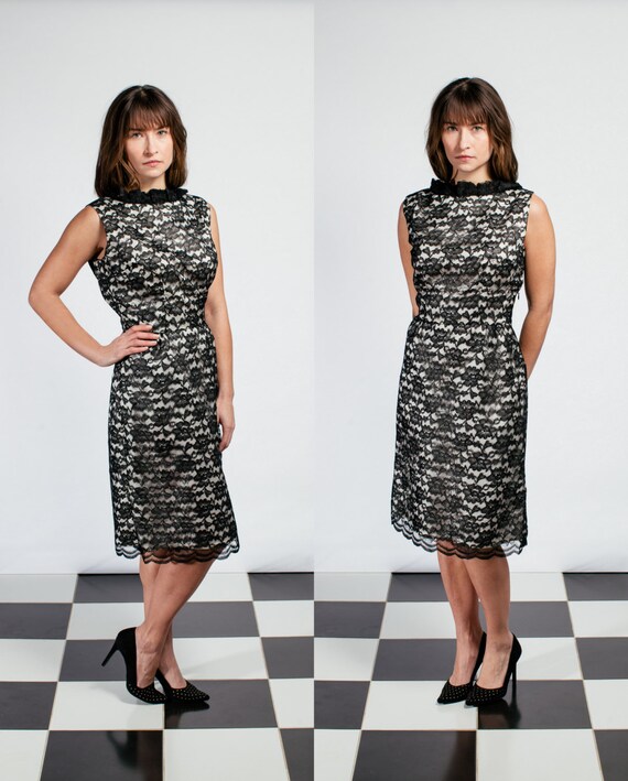 black lace 50s style dress