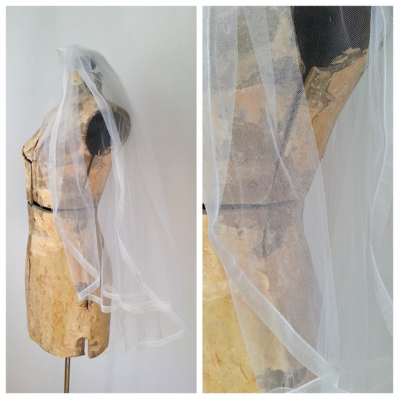 Vintage Veil, Wedding Veil, White Wedding Veil, V… - image 1