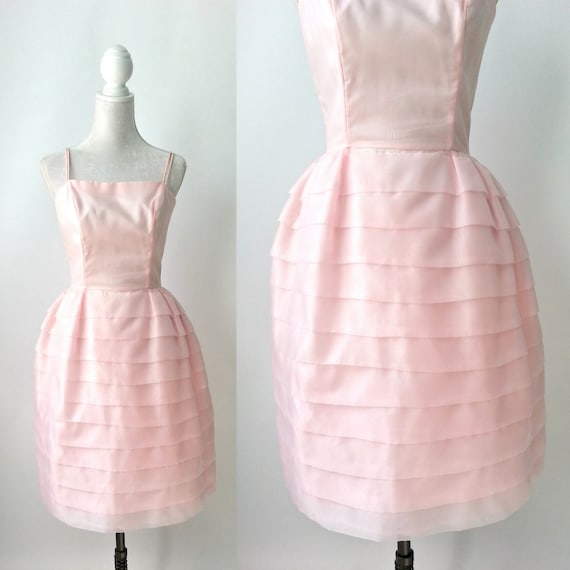vintage pink chiffon dress