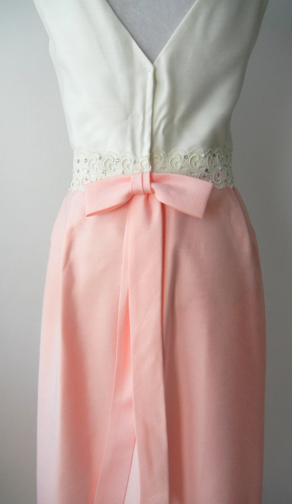 Vintage 1950s Gown, Vintage Pink Wedding Dress, V… - image 2