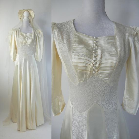 Vintage Wedding Dress, 1930s Wedding Dress, 30s We