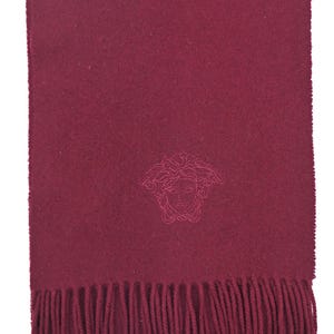 Genuine Versace Vintage Wool Purple/black Scarf in Very Good