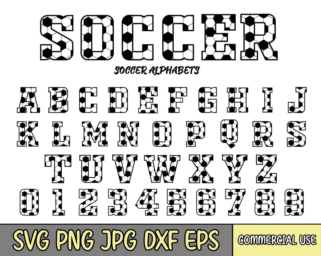 Soccer Alphabet SVG Bundle, Varsity Font Letters & Numbers, Soccer Mom ...