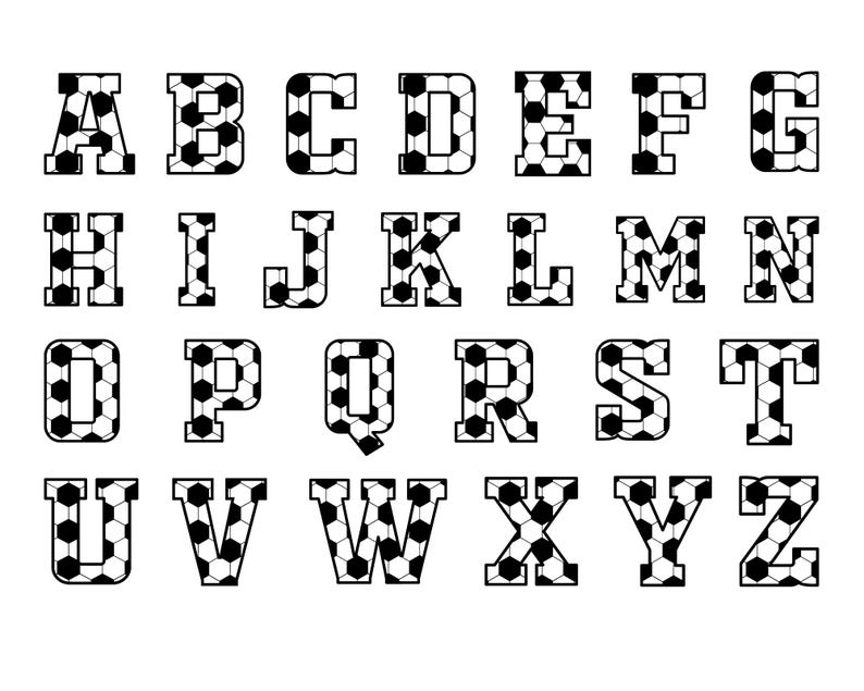 Soccer Alphabet SVG Bundle, Varsity Font Letters & Numbers, Soccer Mom ...