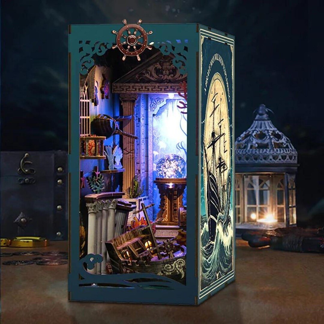 DIY Book Nook Kit: Riddle on the Seabed Maritime Bookshelf Insert - Etsy