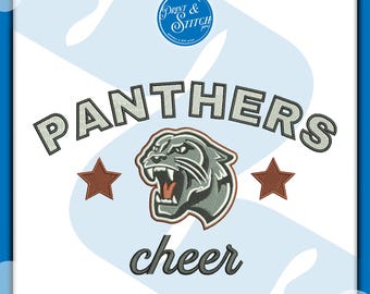 Diseño de bordado del logotipo de las Panthers Cheer: archivo de equipo deportivo, descarga instantánea