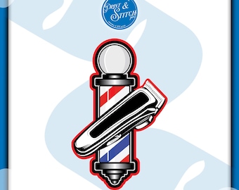 Diseño vectorial de barbería: Descarga digital del logotipo de Pole & Clipper