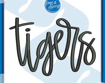 Diseño de bordado a máquina de tigres 3D (descarga instantánea)