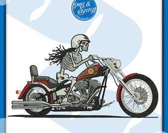 Diseño de bordado de logotipo de bicicleta / Archivo de puntada de motocicleta / Bordado a máquina digital / Descarga instantánea