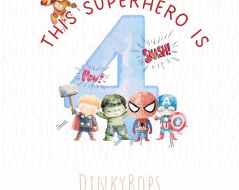 Superhero Birthday PNG, Custom Digital Download for Kids, Family Matching, Birthday Boy Gift, Spiderman Theme