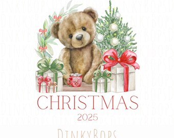 First Christmas Digital Download, Baby's 1st Christmas PNG Design, Sublimation Clipart for Holiday Decor