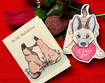 Malentines—Belgian Malinois and Belgian Tervuren Printable Instant Valentines Day Cards