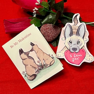 Malentines: Malinois belga y Tervuren belga Tarjetas instantáneas imprimibles para el día de San Valentín