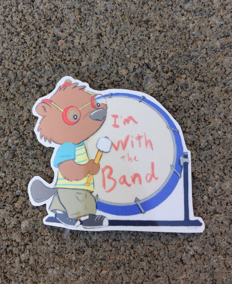 Im With The Band, Bass Drum Player Percussionist Sticker for Drummers, Musicians, Students image 1