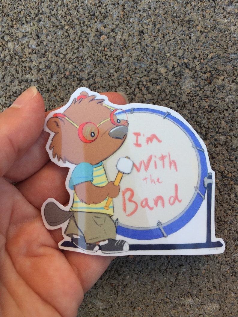 Im With The Band, Bass Drum Player Percussionist Sticker for Drummers, Musicians, Students image 2