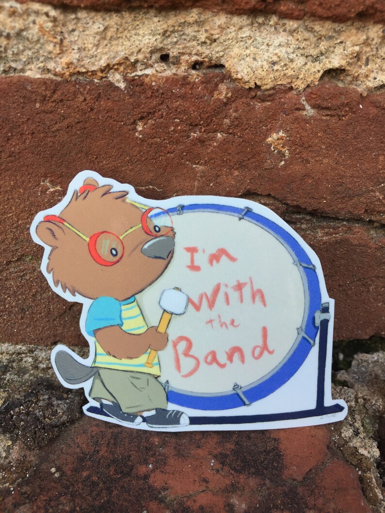 Im With The Band, Bass Drum Player Percussionist Sticker for Drummers, Musicians, Students image 3