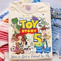 Youre Got Friend In Me Cartoon Toys Characters Bundle, Kids Birthday Number 5 Sublimation Design, Cowboy Space Hero Tshirt Clipart PNG