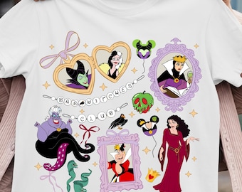Bad Witches Club PNG mit Vintage Bösewicht Königinnen, Gothic Fairy Tale Stil Clipart für Sublimation, T-Shirt Druck