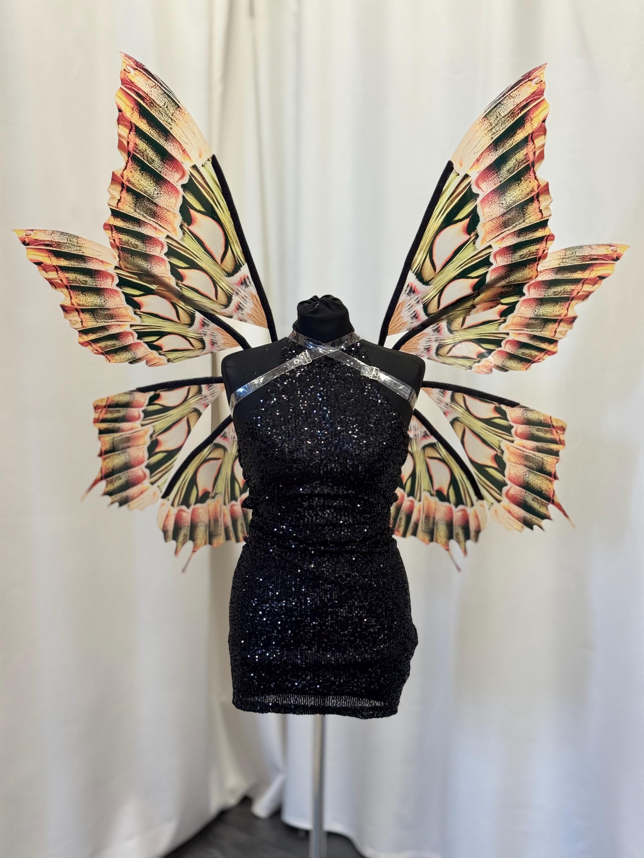 Adult Swallowtail Fairy Wings, Transparent Butterfly Cosplay Accessory, Fantasy Performance Costume
