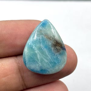Hackmanite Pear Cabochon, Color Change UV Reactive Crystal (25x20x5 MM,19 CTS)