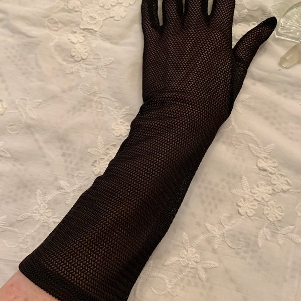 Black Mesh Gloves Etsy