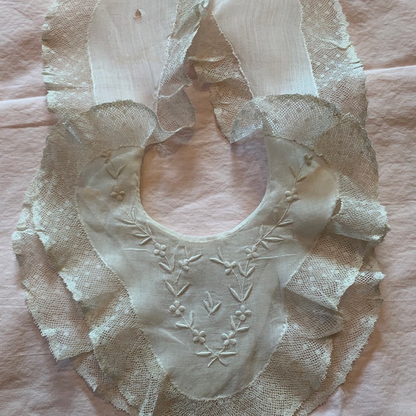 Two Handmade Vintage Baby Bibs