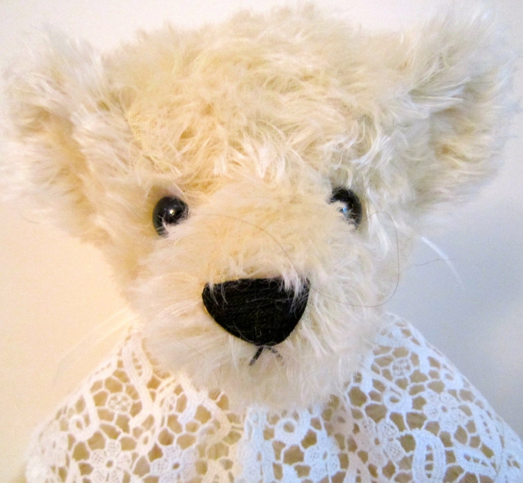 White Handmade Mohair Teddy Bear - Etsy
