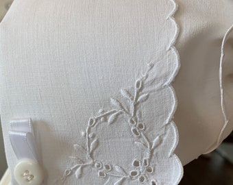 White Embroidered Bonnet