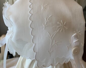 Embroidered Handkerchief Bonnet