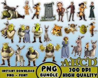 Instand Download Shrek Mega PNG Bundle - Digital File
