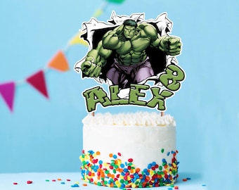 Personalized Hulk Cake Topper : Birthday Party Design -- Digital File ---