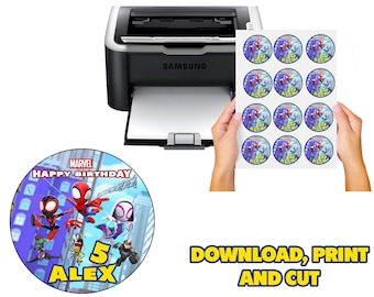 Personalized Spidey and Friends Birthday Party Logo (Digital File)