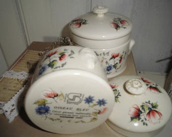 2er Set Vintage franz. TERRINEN / Pastetenterrinen - OiseauFleu