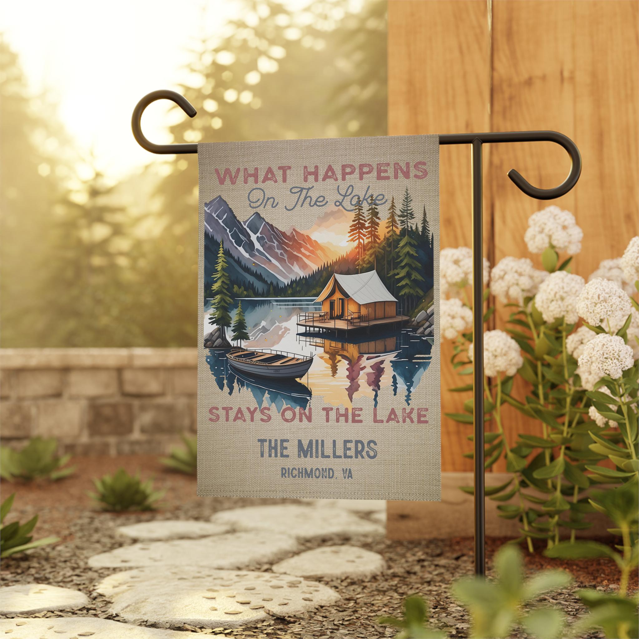 Personalized Lake House Garden Banner: Double-Sided Poly Poplin Outdoor Flag - Thumbnail 3